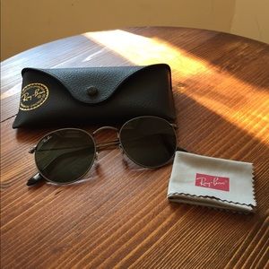 Ray Ban Round Metal Sunglasses Gunmetal RB3447